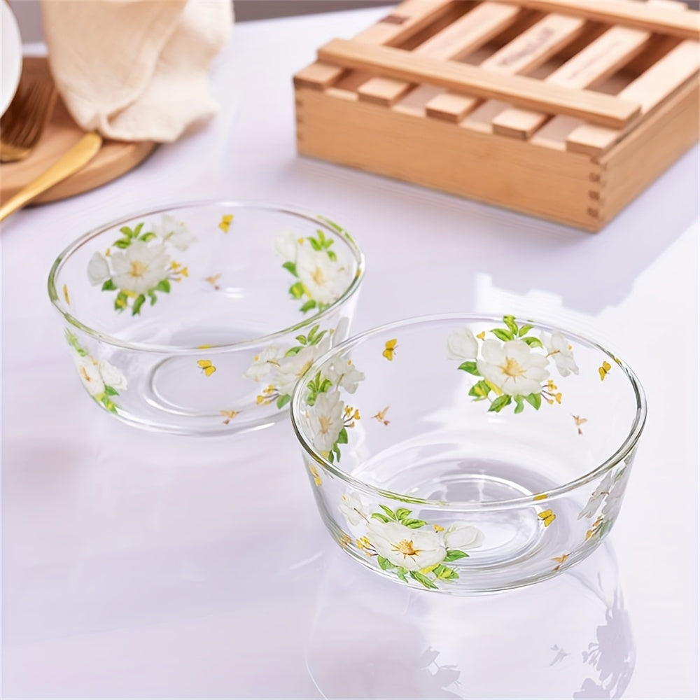 Heat-Resistant Glass Bowl 1pc Heat-Resistant Glass Bowl | Rice Bowl, Fruit Salad Bowl, Soup Noodle Breakfast Cereal Bowl