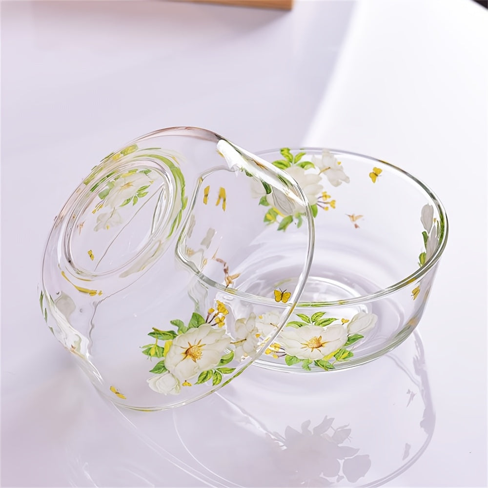 Heat-Resistant Glass Bowl 1pc Heat-Resistant Glass Bowl | Rice Bowl, Fruit Salad Bowl, Soup Noodle Breakfast Cereal Bowl