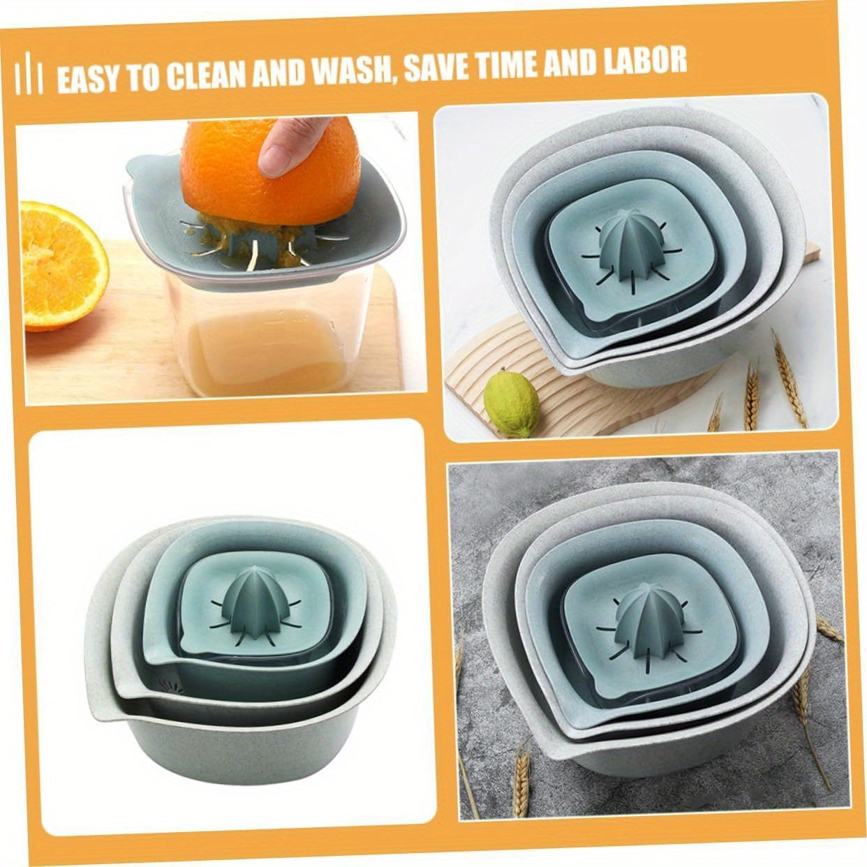 1pc Salad Bowl Set with Strainer Lid & Hand Juicer - Non-Slip Base Plastic Serving Bowl, Multi-Purpose Kitchen Tool Suitable for Salad Making, Dressing Mixing, Juice Extraction, Compact for Small Kitchens, Hygienic for Home Use