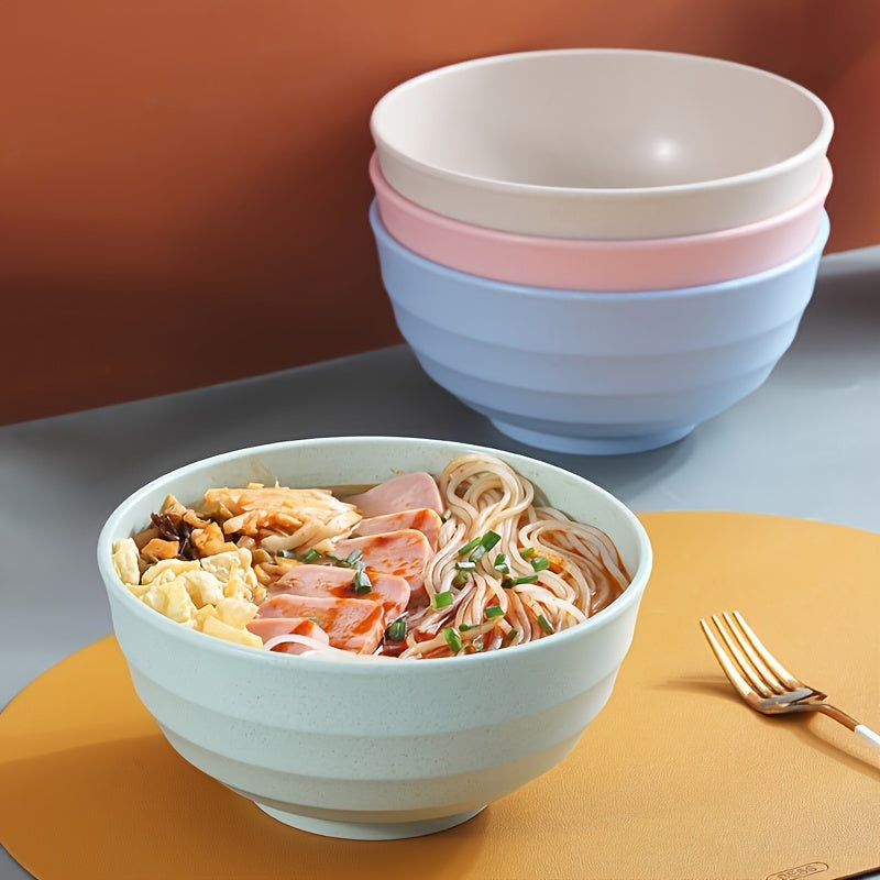 2pcs Shatterproof Cereal Bowl Set, Multi-Functional And Durable PP Plastic Bowls, Suitable for Soup\u002FRice\u002FCereals - Microwave And Dishwasher Safe - Lightweight Tableware - Shatterproof Design for Home, Camping And Gifts (Colors Randomly Selected)