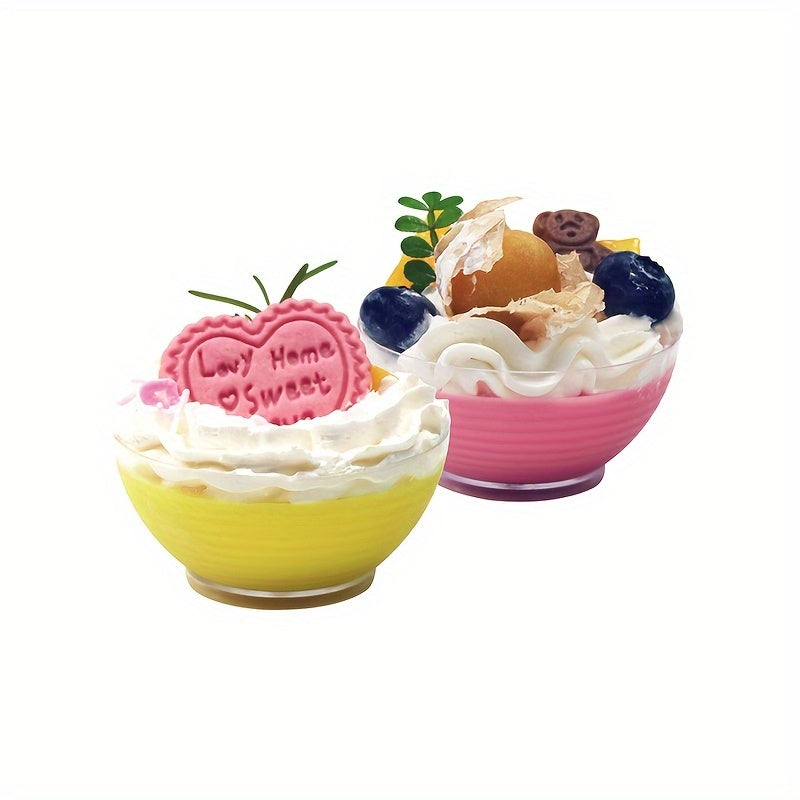 30\u002F60pcs of Mini Small Round Bowls, Featuring Striped Sauce Dishes, Mousse Cups, Dessert Cups, And Pudding Cups