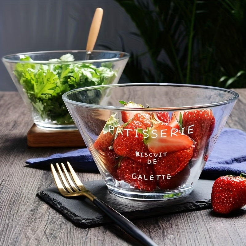 3pcs Set Thickened Clear Glass Bowls, Multipurpose Serving Bowls for Salad, Fruit, Rice, Pasta, Dessert, Cereal, Snacks, Soy Milk, Microwave Safe Kitchenware