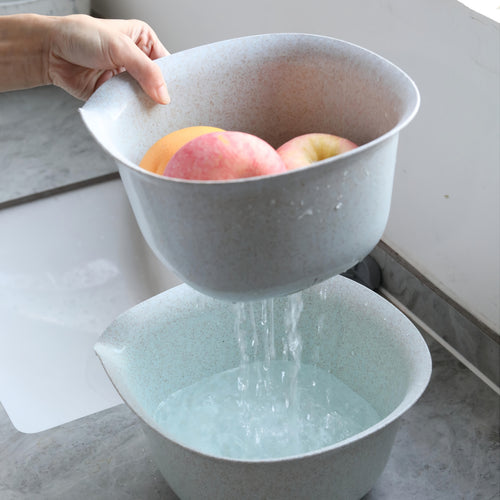 1pc Salad Bowl Set with Strainer Lid & Hand Juicer - Non-Slip Base Plastic Serving Bowl, Multi-Purpose Kitchen Tool Suitable for Salad Making, Dressing Mixing, Juice Extraction, Compact for Small Kitchens, Hygienic for Home Use