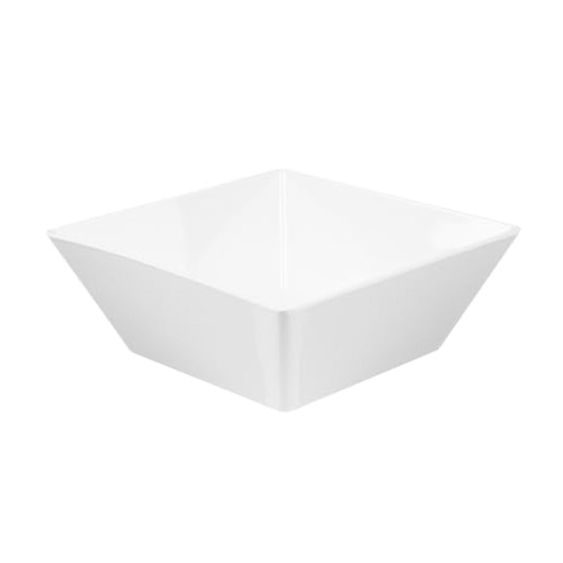 omcri-180 Ounce Deep Soup Bowls 2 Dishwashable Square Serving Bowls - Shatter-Resistant White Melamine Salad Eating Bowl Serve Side Dishes Entrees And Snacks For Parties Or Events