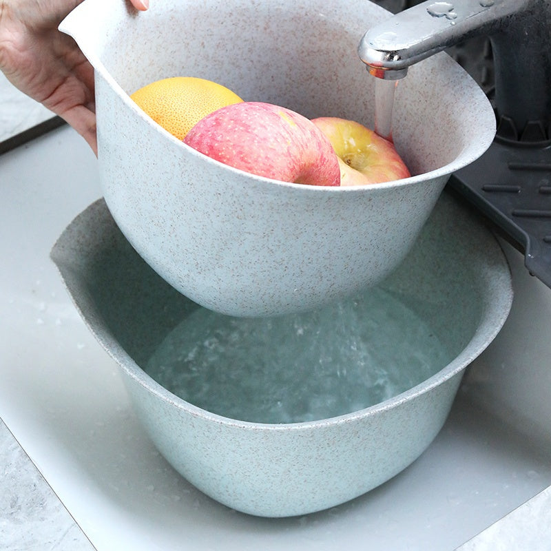 1pc Salad Bowl Set with Strainer Lid & Hand Juicer - Non-Slip Base Plastic Serving Bowl, Multi-Purpose Kitchen Tool Suitable for Salad Making, Dressing Mixing, Juice Extraction, Compact for Small Kitchens, Hygienic for Home Use