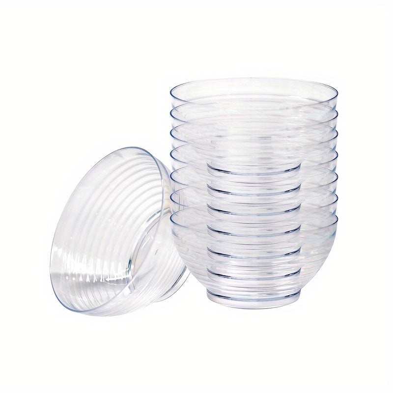 30\u002F60pcs of Mini Small Round Bowls, Featuring Striped Sauce Dishes, Mousse Cups, Dessert Cups, And Pudding Cups