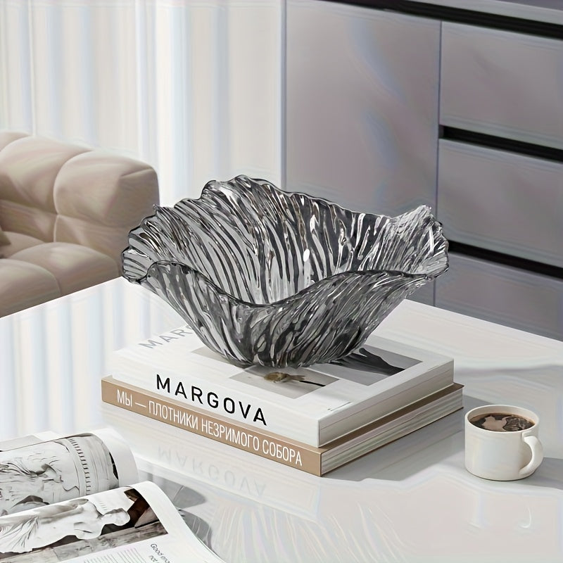 1pc Modern Petal-Shaped Bowl with Flower Petals - PET Dish Suitable for Home, Restaurants, Weddings, Birthdays & Special Occasions - Elegant Table Centerpiece for Desserts, Salads,, Spices