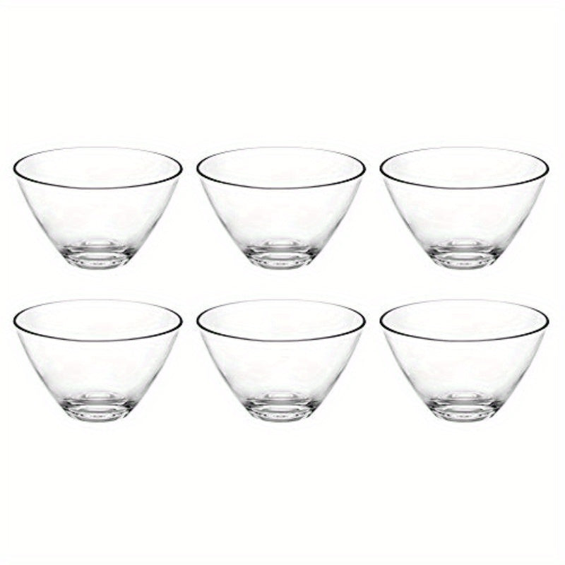 Set of Elegant European-Made Clear Glass Bowls - 4.75\