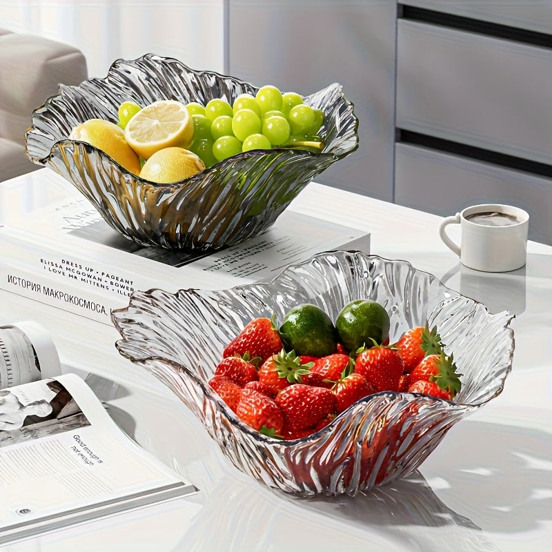 1pc Modern Petal-Shaped Bowl with Flower Petals - PET Dish Suitable for Home, Restaurants, Weddings, Birthdays & Special Occasions - Elegant Table Centerpiece for Desserts, Salads,, Spices