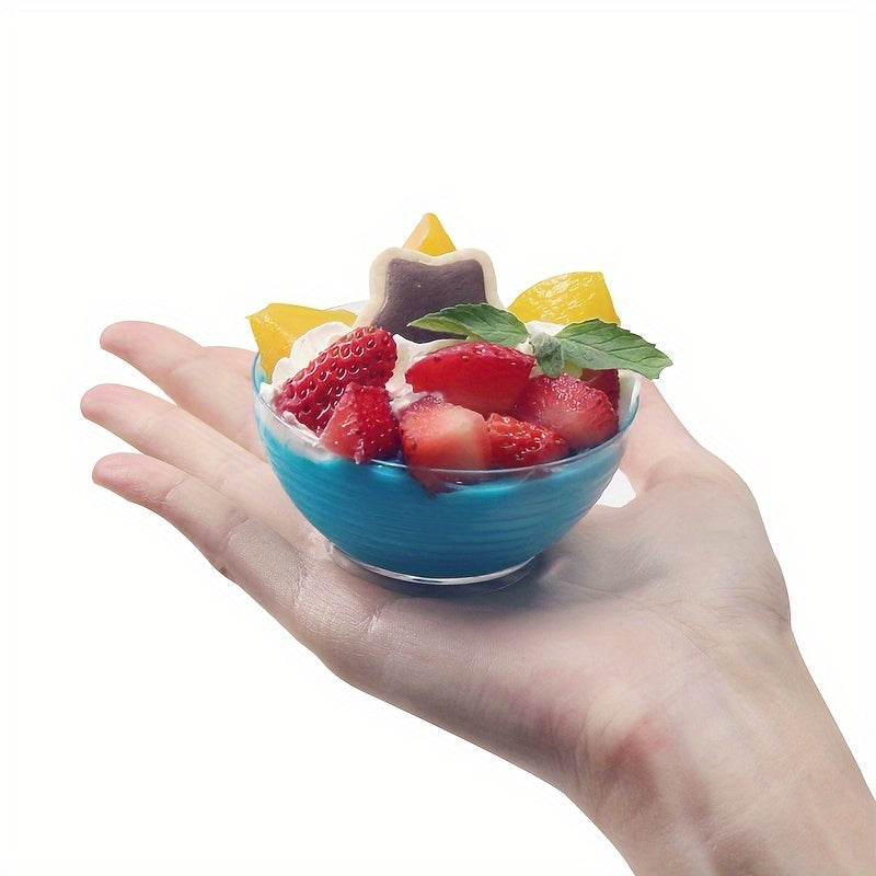 30\u002F60pcs of Mini Small Round Bowls, Featuring Striped Sauce Dishes, Mousse Cups, Dessert Cups, And Pudding Cups