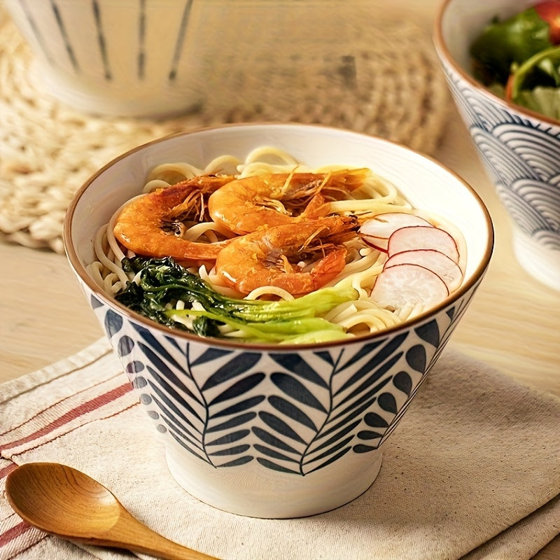 5-Inch Ceramic Bowl 4-Pack, Japanese-Style Gradient Blue Rice Bowls for Soup, Noodles & Cereal, Microwave And Dishwasher Safe