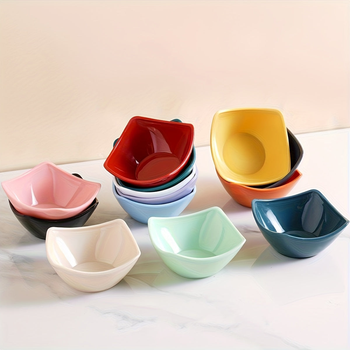 6pcs Durable And Shatterproof Mini Dessert Bowls - New, Colorful Reusable Sauce Bowls, Dessert Bowls That Can Be Washed in The Dishwasher And Heated in The Microwave, Suitable for Appetizers, Dips, Snacks, Fruits, a Must for Outdoor Picnic Parties i