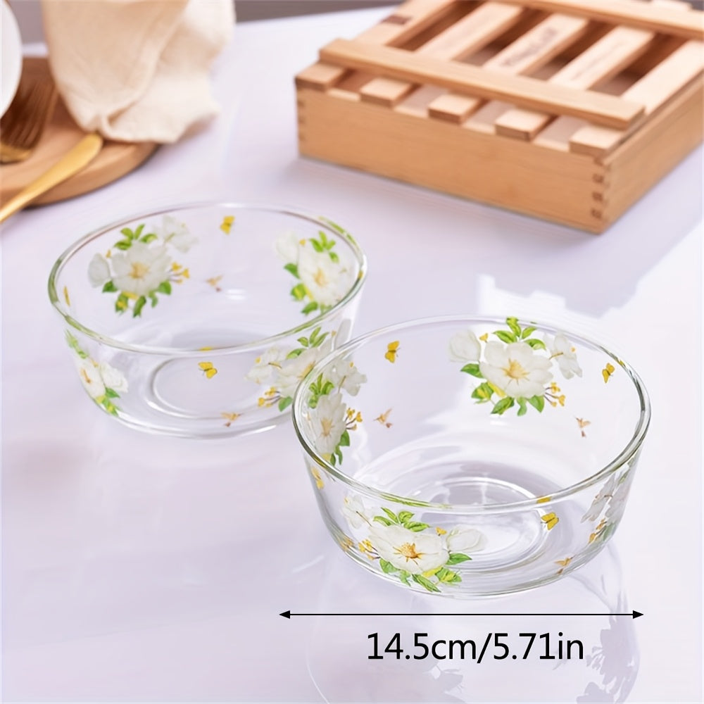 Heat-Resistant Glass Bowl 1pc Heat-Resistant Glass Bowl | Rice Bowl, Fruit Salad Bowl, Soup Noodle Breakfast Cereal Bowl