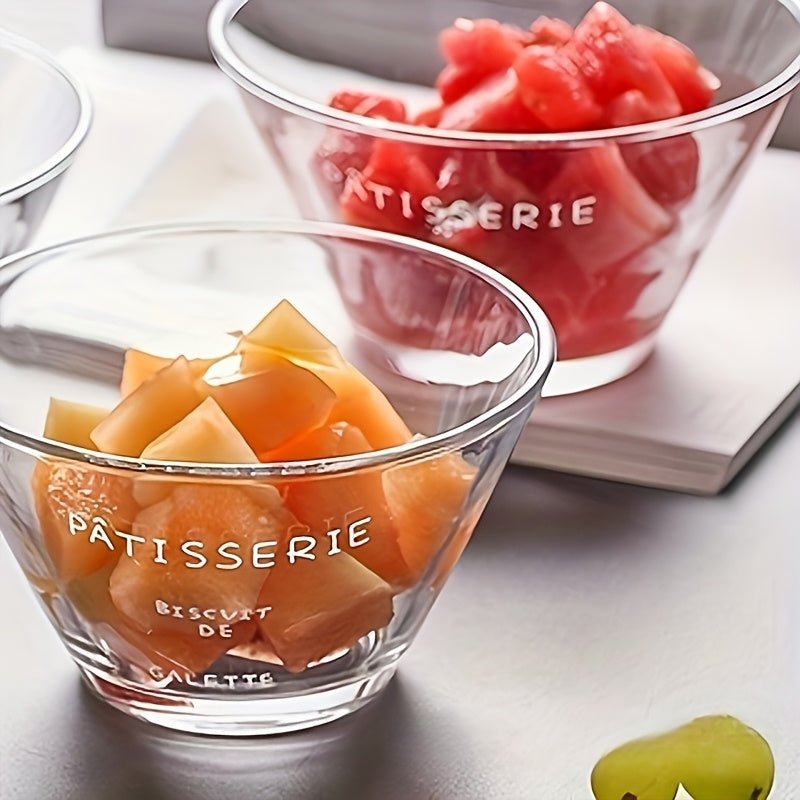 3pcs Set Thickened Clear Glass Bowls, Multipurpose Serving Bowls for Salad, Fruit, Rice, Pasta, Dessert, Cereal, Snacks, Soy Milk, Microwave Safe Kitchenware